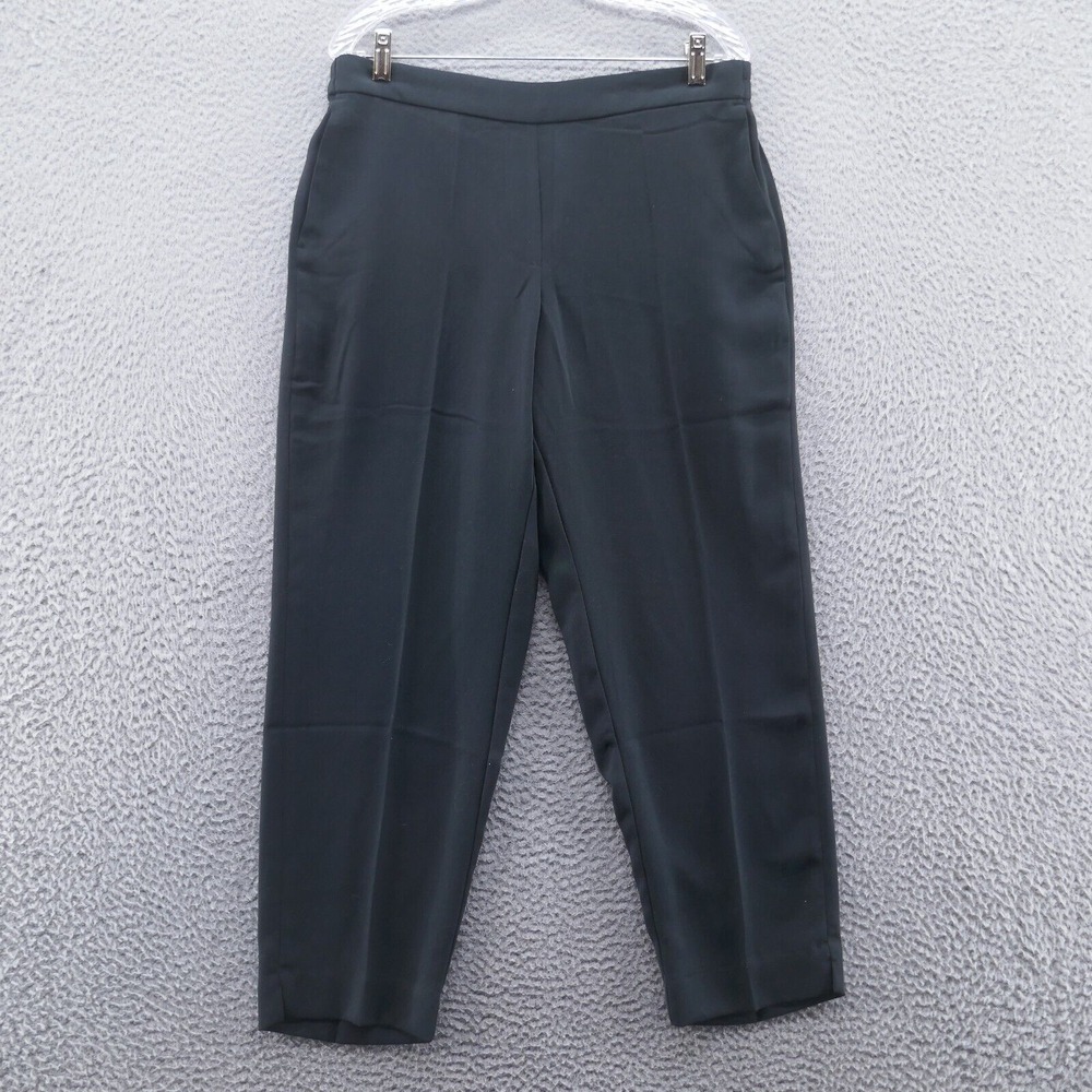 J Crew Womens Jamie Dress Pants 14 Black Elastic Waist High Rise Crepe NEW